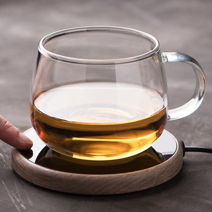 Temperature-Controlled Ceramic Mug Warmer Coaster with Auto Shut-Off