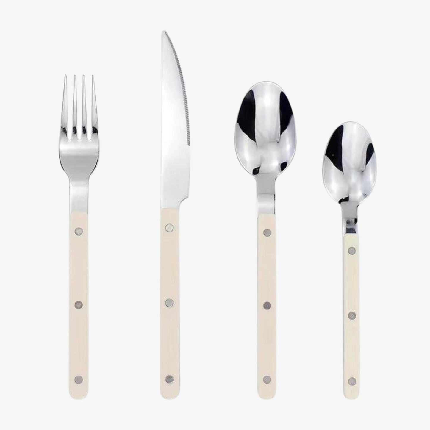 Elegant Dining Flatware Set – 24-Piece Stainless Steel Cutlery with Black Handles