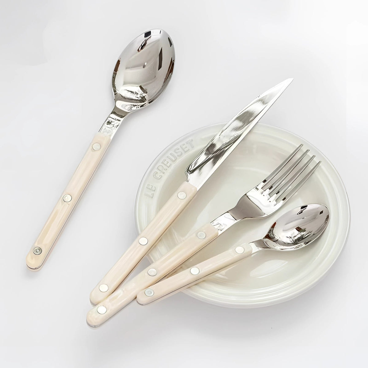 Elegant Dining Flatware Set – 24-Piece Stainless Steel Cutlery with Black Handles