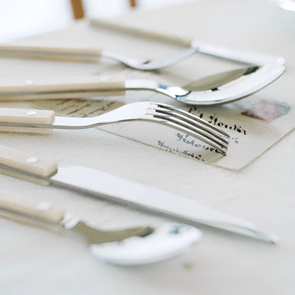 Elegant Dining Flatware Set – 24-Piece Stainless Steel Cutlery with Black Handles