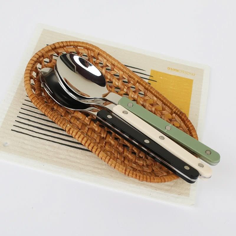 Stainless Steel Cutlery Set – 24 Pieces with Engraved Pattern
