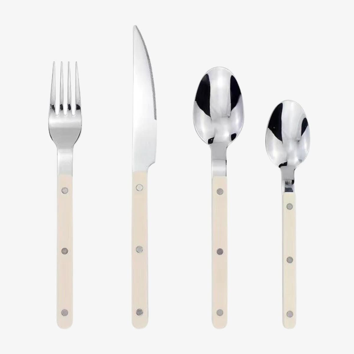 Stainless Steel Cutlery Set – 24 Pieces with Engraved Pattern