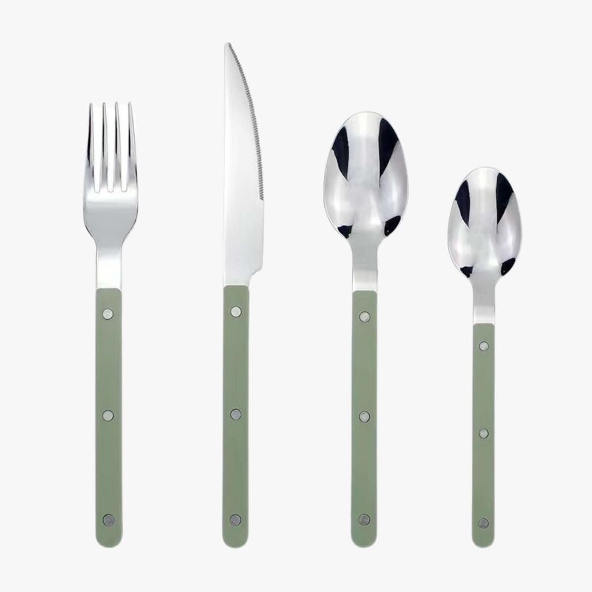 Stainless Steel Cutlery Set – 24 Pieces with Engraved Pattern