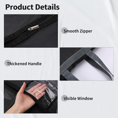 Travel Storage Dress Bags - 2-Pack with Zipper and Clear View Window