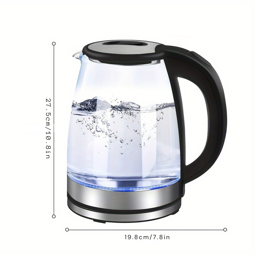 Electric Glass Kettle 2L with LED Light and Auto Shut-Off Feature