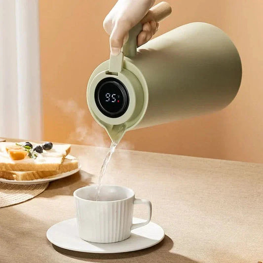 1L Insulated Flask with Digital Temperature Display for Beverages