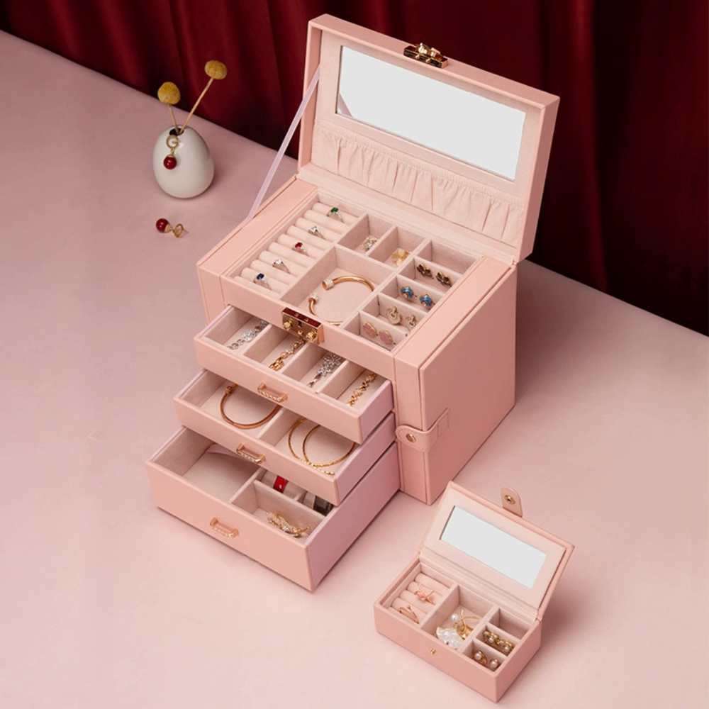 Large Accessory Storage with Mirror and Drawers - Jewelry Organizer