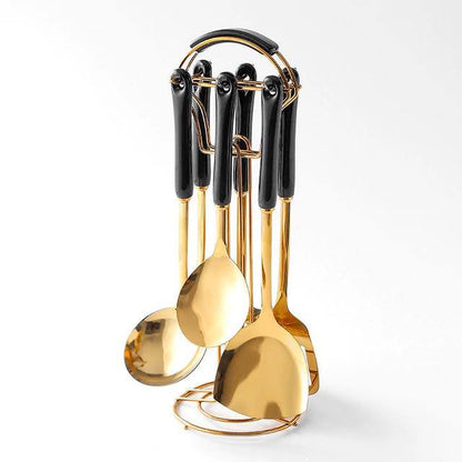 Ergonomic Ceramic Handle Cooking Tools Set - 6 Pieces for Modern Kitchens