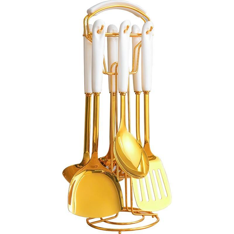Ergonomic Ceramic Handle Cooking Tools Set - 6 Pieces for Modern Kitchens