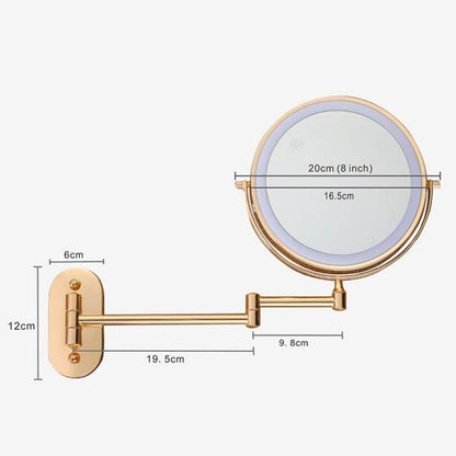 Wall-Mounted Vanity Mirror with 10X Magnification and Brightness Control