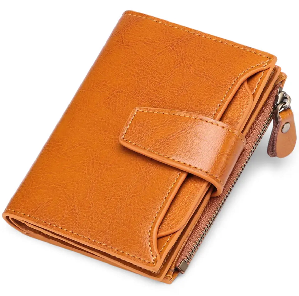 Leather Wallet with Multi-Pocket Organizer and RFID Blocking Feature
