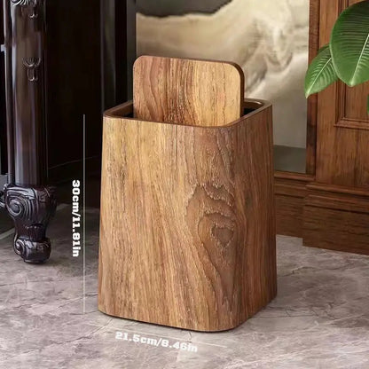 Elegant Marble Design Trash Can with 360° Swing Lid