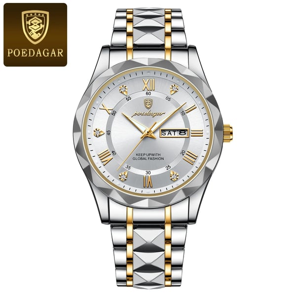 Men's Water-Resistant Watch with Luminous Hands for Precise Timekeeping