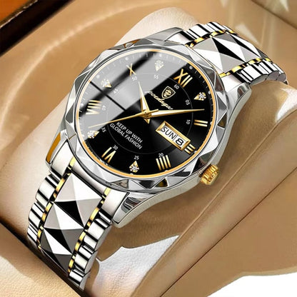 Men's Water-Resistant Watch with Luminous Hands for Precise Timekeeping