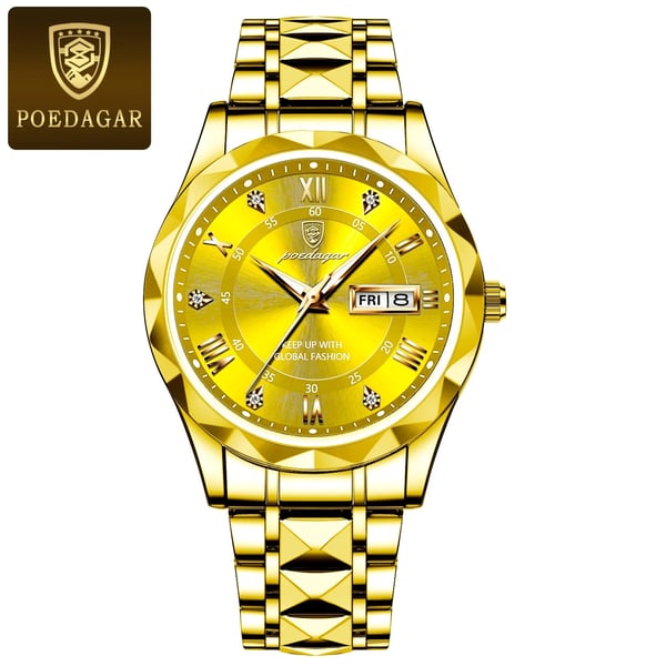 Men's Water-Resistant Watch with Luminous Hands for Precise Timekeeping