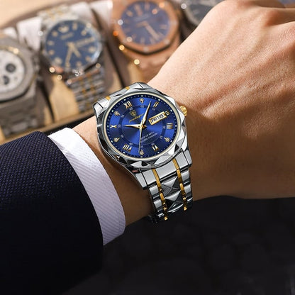 Men's Water-Resistant Watch with Luminous Hands for Precise Timekeeping