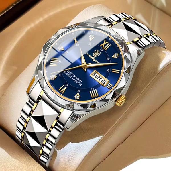 Men's Water-Resistant Watch with Luminous Hands for Precise Timekeeping