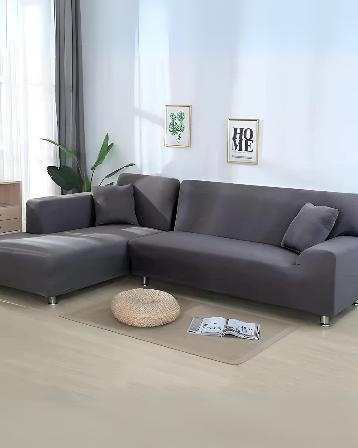 Tailored Fit Stretch Fabric Cover for Sectional Sofa
