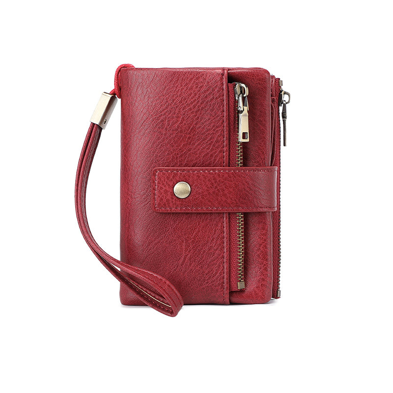 RFID-Blocking Tri-Fold Wallet for Women with Efficient Organization