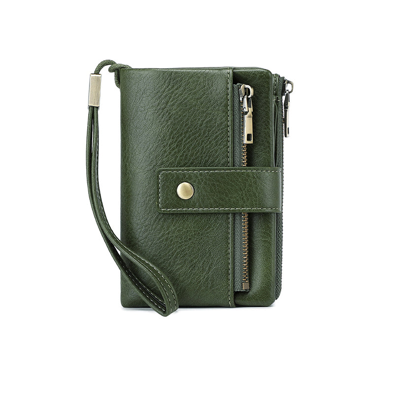 RFID-Blocking Tri-Fold Wallet for Women with Efficient Organization