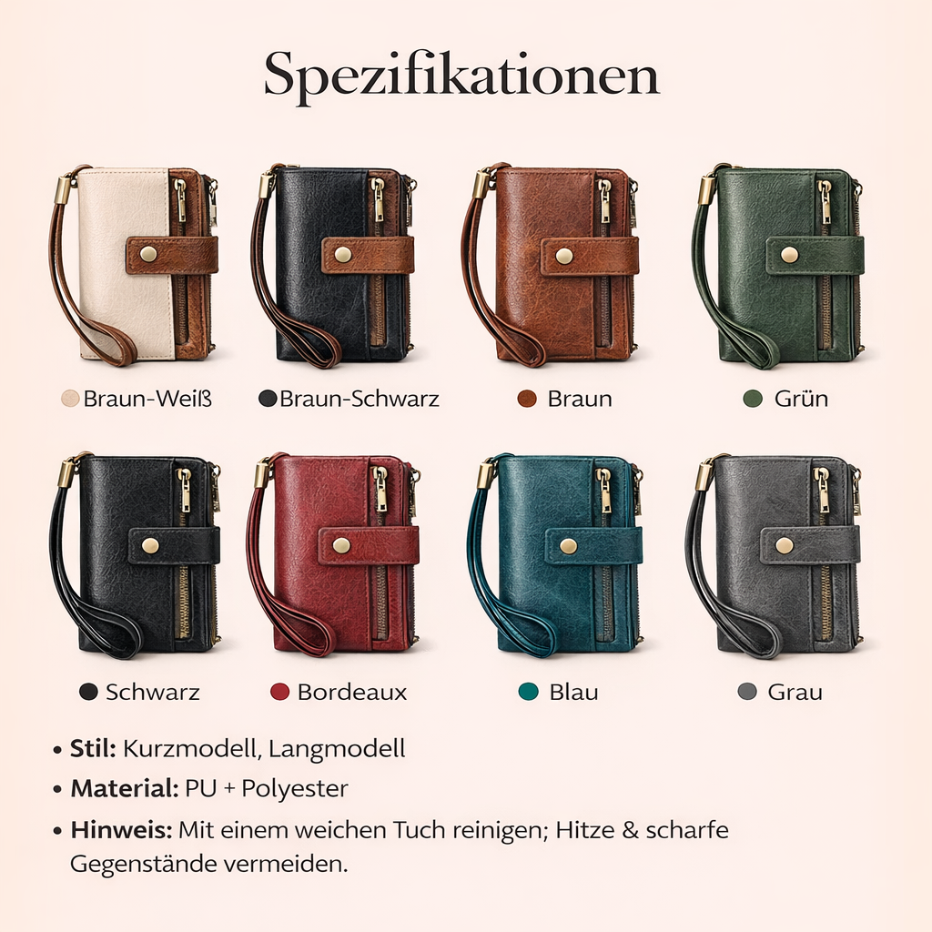RFID-Blocking Tri-Fold Wallet for Women with Efficient Organization