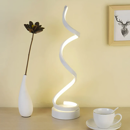 LED Table Lamp – Modern Spiral Shape with Dimmable Light for Eye Ease