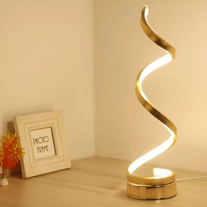 LED Table Lamp – Modern Spiral Shape with Dimmable Light for Eye Ease