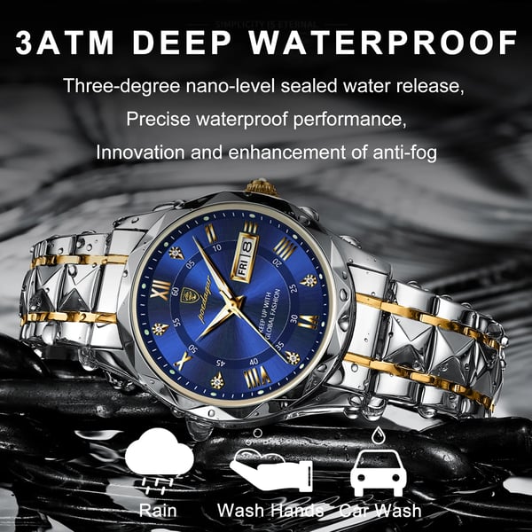 Men's Stylish Watch with Luminous Display - Waterproof Everyday Accessory