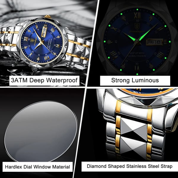 Men's Stylish Watch with Luminous Display - Waterproof Everyday Accessory