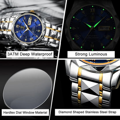 Men's Stylish Watch with Luminous Display - Waterproof Everyday Accessory