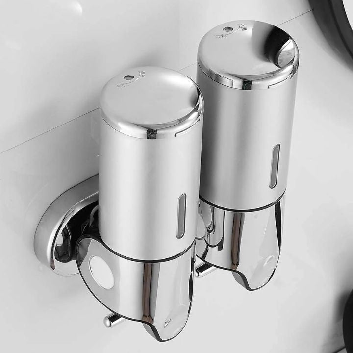 Wall-Mounted Soap Dispenser in Stainless Steel - Compact Design for Modern Bathrooms