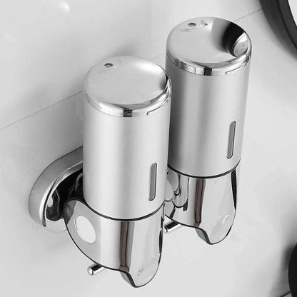 Wall-Mounted Soap Dispenser in Stainless Steel - Compact Design for Modern Bathrooms