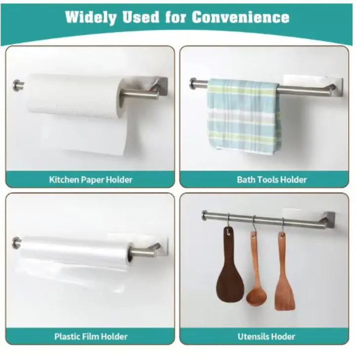 Wall-Mounted Paper Towel Dispenser for Kitchen – Easy No-Drill Setup