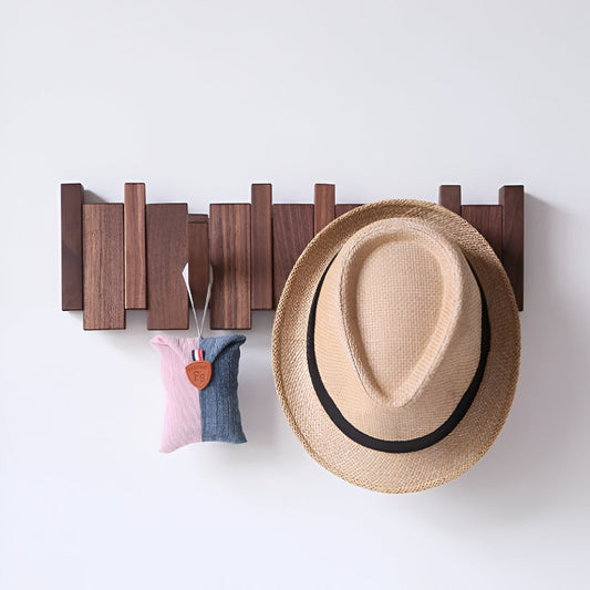 Wooden Coat Rack in Folding Piano Design | Space-Saving Organizer for Coats and Bags