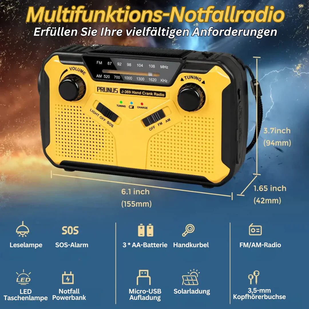 Emergency Dynamo Radio with LED Light – Portable Solar Charger