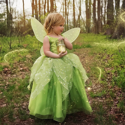 Girls' Fairy Princess Outfit with Accessories - Perfect for Halloween and Dress-Up