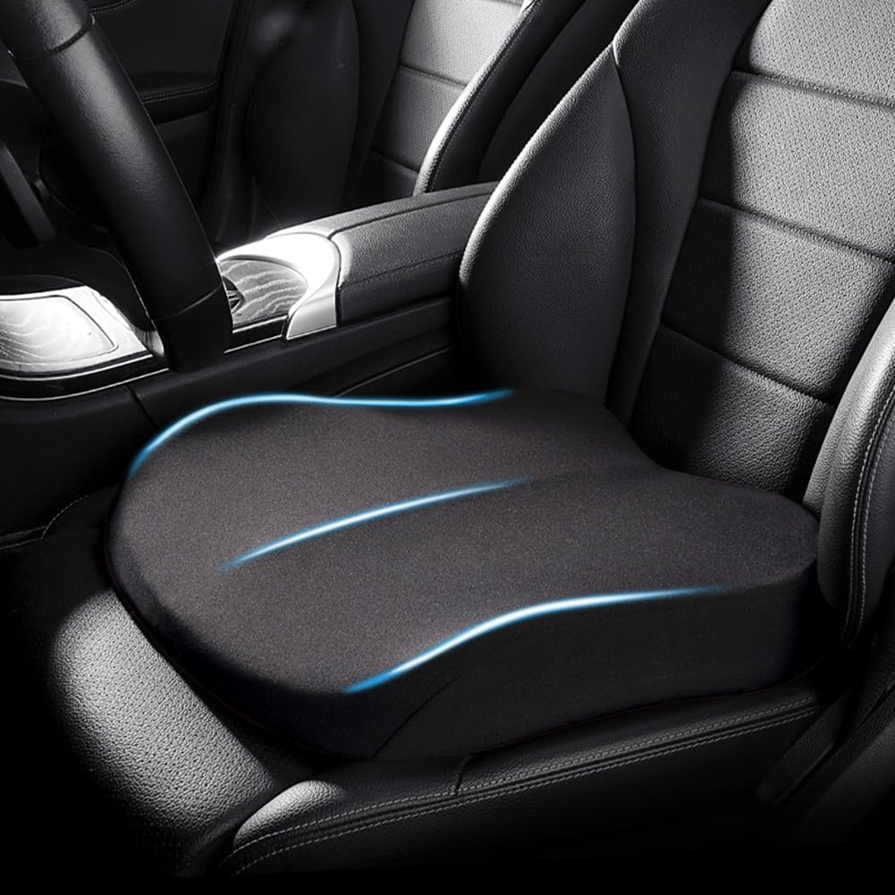 Height-Enhancing Memory Foam Seat Cushion – Ergonomic Support for Cars & Offices