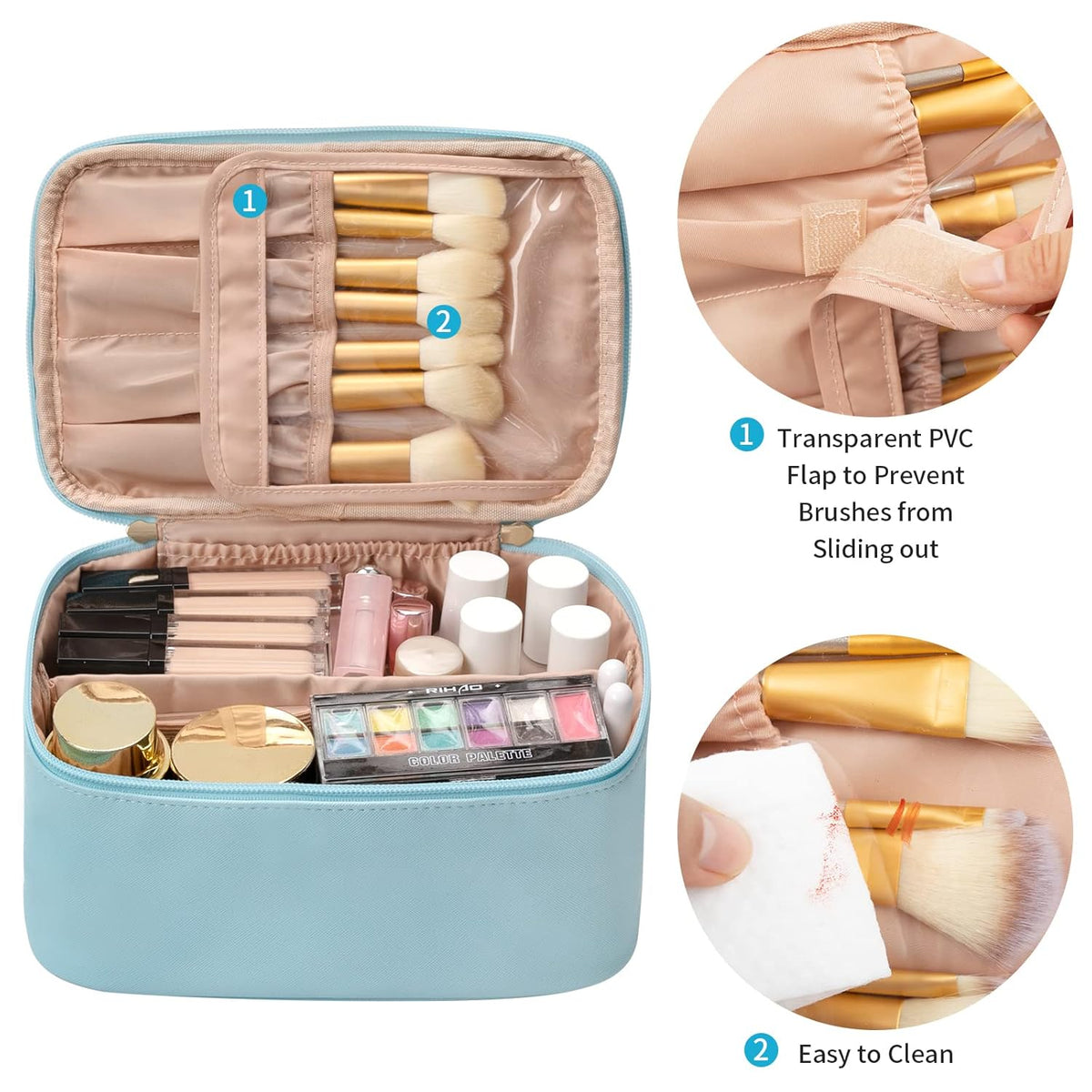 Travel Makeup Storage Case with Customizable Compartments