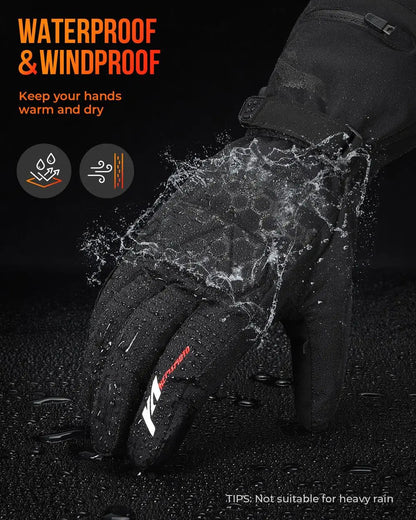 Insulated Cold Weather Gloves - Waterproof for Skiing and Outdoor Activities