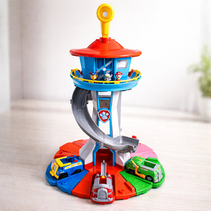 Racing Car Playset for Kids with Slide Tower – Simple Assembly for 4+