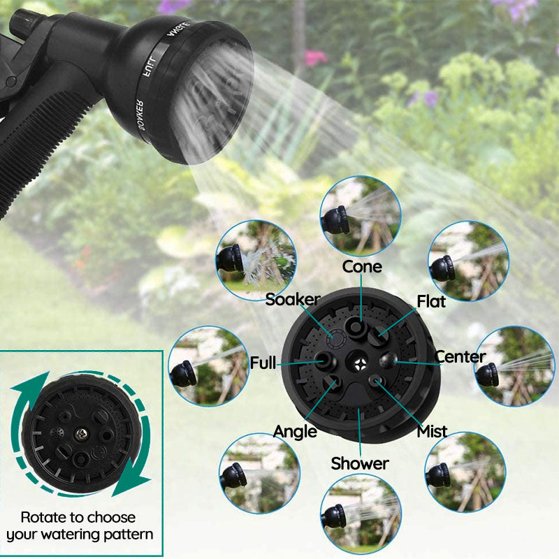 Flexible Water Hose with 8 Adjustable Spray Settings