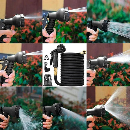 Expandable 100FT Water Hose with 8 Adjustable Spray Patterns - Compact