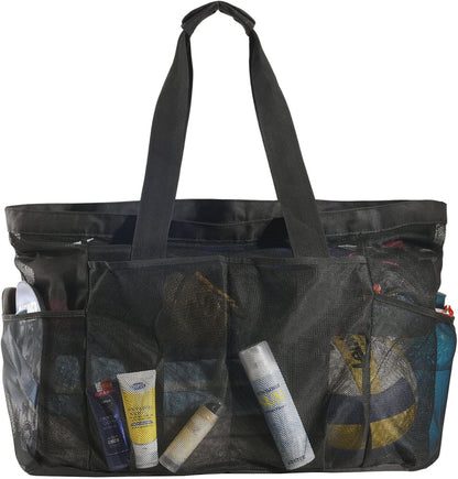 Waterproof Beach Tote with Zipper and Sand-Repellent Mesh