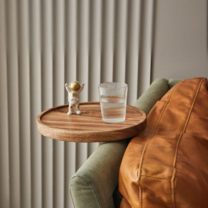 Elegant Wooden Armrest Tray with Secure Clip Design
