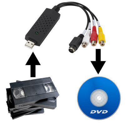 Video Capture Device for VHS Tapes and DVDs to Digital File with Editing Software