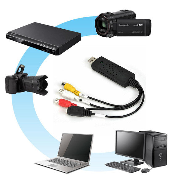 Video Capture Device for VHS Tapes and DVDs to Digital File with Editing Software