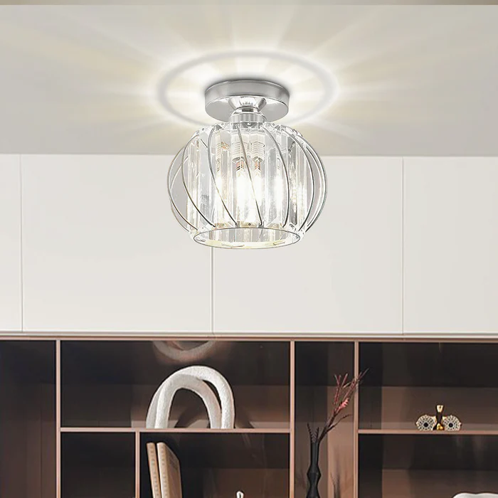 Contemporary Semi-Flush Mount Ceiling Fixture for Living Room, Bedroom, Kitchen