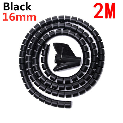 Flexible Cable Management Sleeve with Quick-Guide Tool, 2 Meters