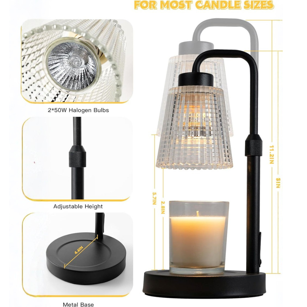 Elegant Aroma Lamp with Adjustable Height and Dimming Feature