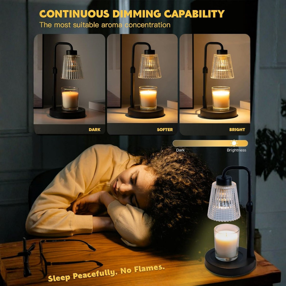 Elegant Aroma Lamp with Adjustable Height and Dimming Feature